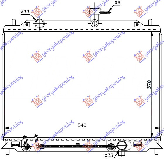 Radiator për motor 1.5 CRDi me/pa kondicioner (37x54)