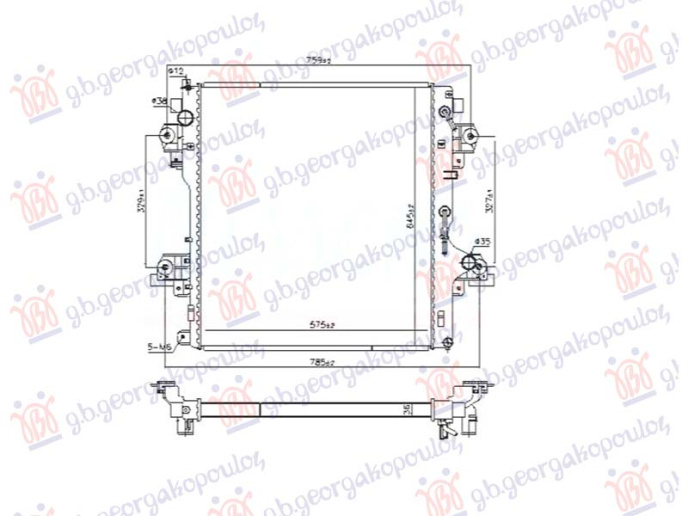 Radiator 2.8 D4-D dizel automatik (570x650x36) (NRF)
