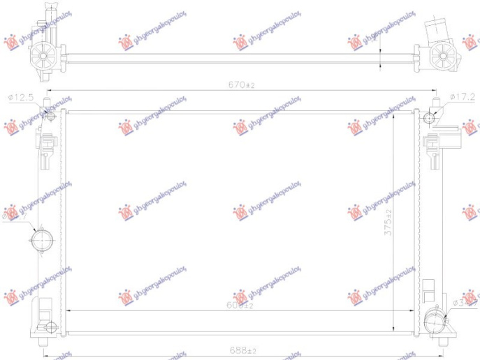 Radiator 1.6-2.0 VVTI benzinë automatik (600x375) (NRF)