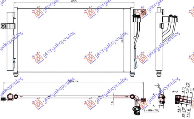 Radiator i kondicionerit (61x35) 1.4i-1.6i 16V