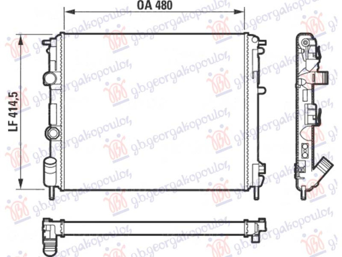 Radiator benzinë-dizel (480x410) me pompë-pa tub (VALEO)