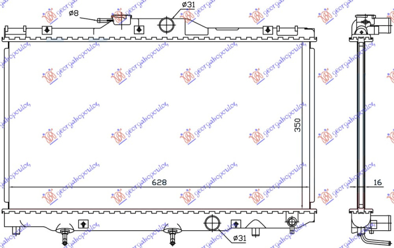 Radiator 1.4 benzinë +/-A/C (630x350) (VALEO)