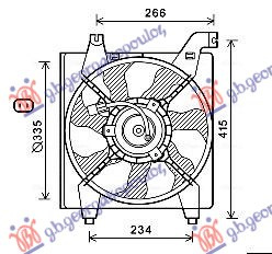 Ventilator komplet benzinë (335mm) (2 pinë)