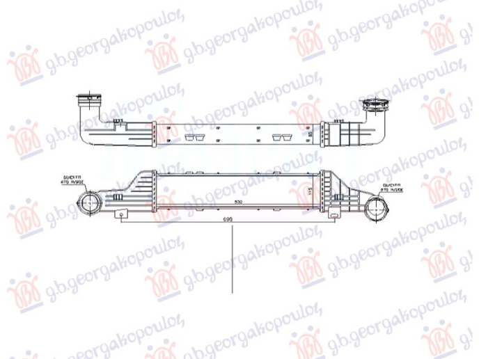 Radiator INTERCOOLER 3.0 dizel (530x113x80)