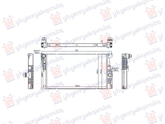 Radiator 2.0 benzinë (600x344x32)