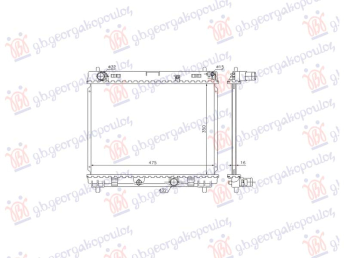 Radiator 1.4 dizel manual/automatik (478x350) (NRF)