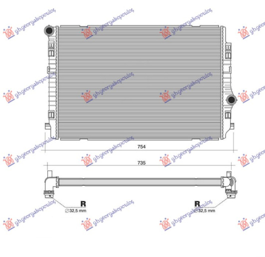 Radiator 2.0 TDi (135 KW) dizel (650x450x32) (NRF)