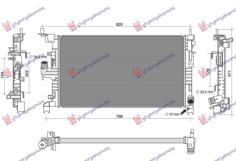 Radiator 1.5 dizel manual/automatik (685x388) (NRF)