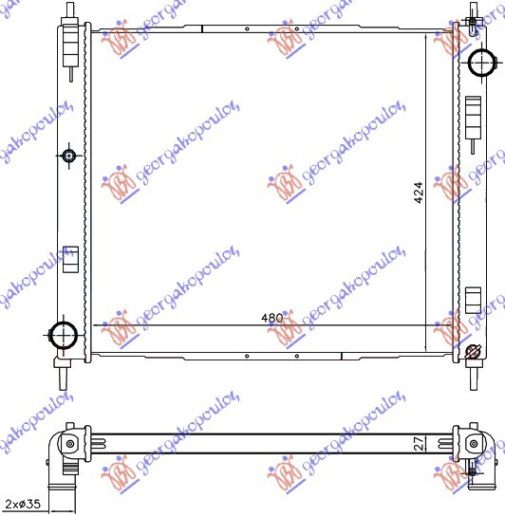 Radiator 1.5 DCi (478x444x27) (NRF)