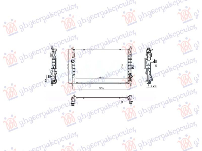Radiator 1.2-1.6 benzinë/hibrid - 1.5-1.6-2.0 dizel manual/automatik (650x411) (VALEO)