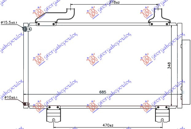 Radiator i kondicionerit 2.0-2.4 benzinë (65,8x35x16)
