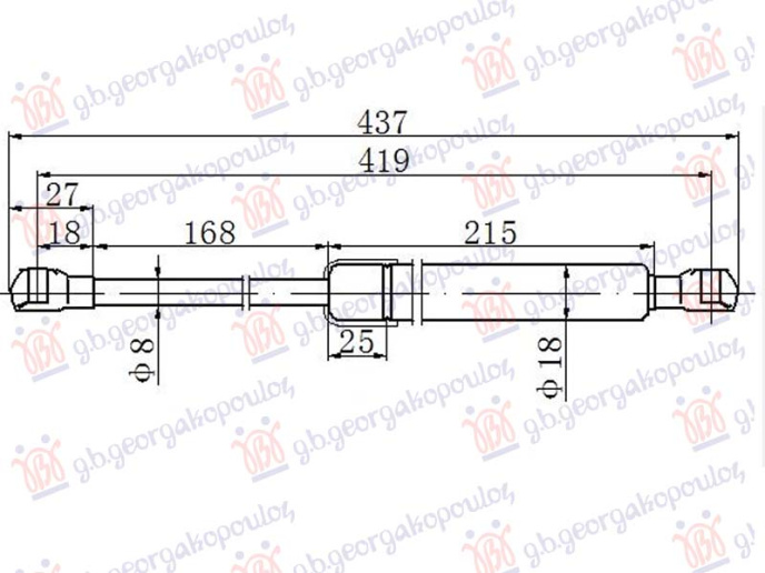 Piston me gaz për kofonon (419L-290N)