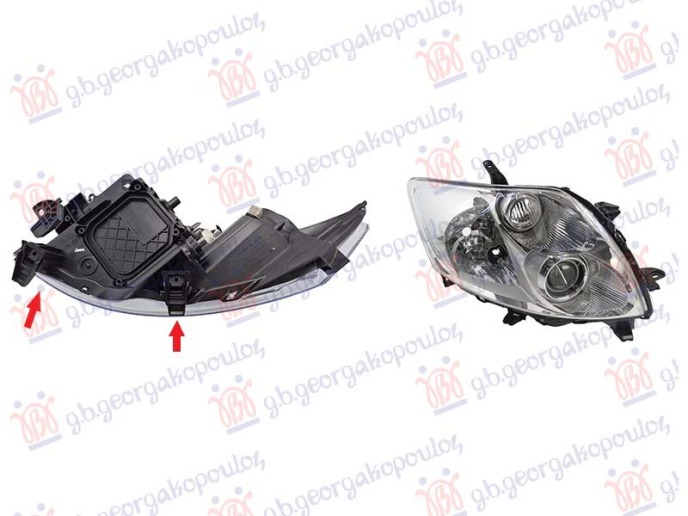 Feneri i përparmë elektrik (krom) (VALEO TYPE) (me motorr) (E) (TYC)