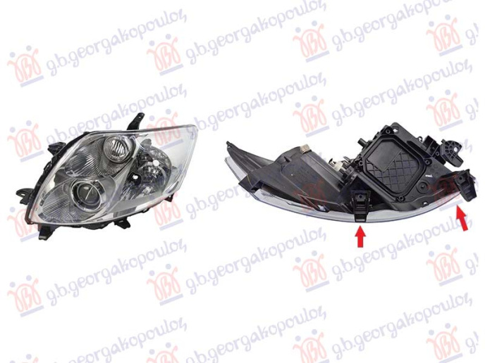 Feneri i përparmë elektrik (krom) (VALEO TYPE) (me motorr) (E) (TYC)