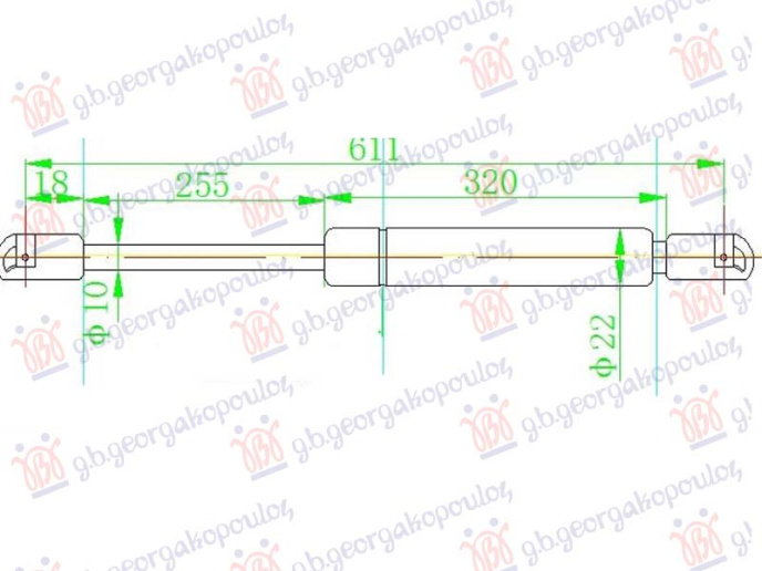 Piston me gaz për kofonon (609L-360N)