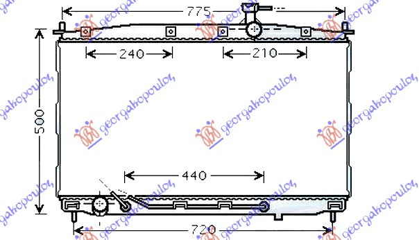 Radiator për motor 2.7 i24V-2.2 CRDi (43x77) (marsh automatik)