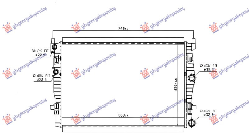 Radiator 1.0 TFSI benzinë - 2.0 TDI DIESEL manual/automatik (650x438) (VALEO)