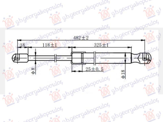 Piston me gaz për kofonon (482L-385N)