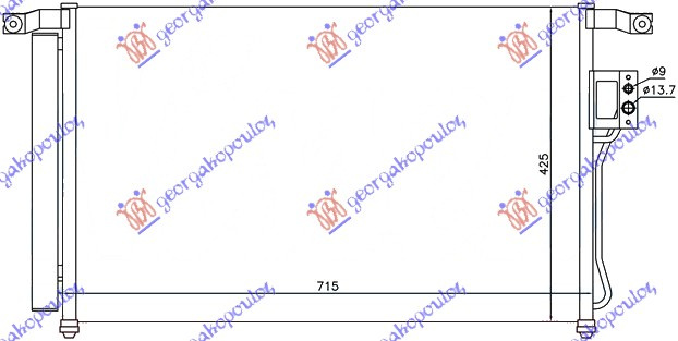 Radiator i kondicionerit 2.7 i24V-2.2 CRDi (67,5x42,5)