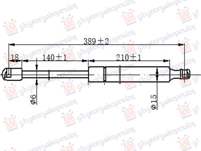 Piston me gaz për kofonon (389L-215N)