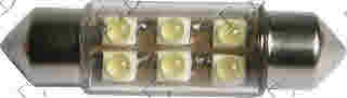 Drita 6 LED 37mm crystal i bardhë