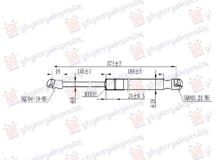 Piston me gaz për kofonon (373L-320N)