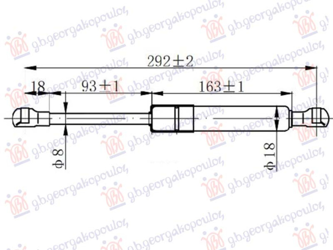 Piston me gaz për derën e bagazhit (290L-420N)