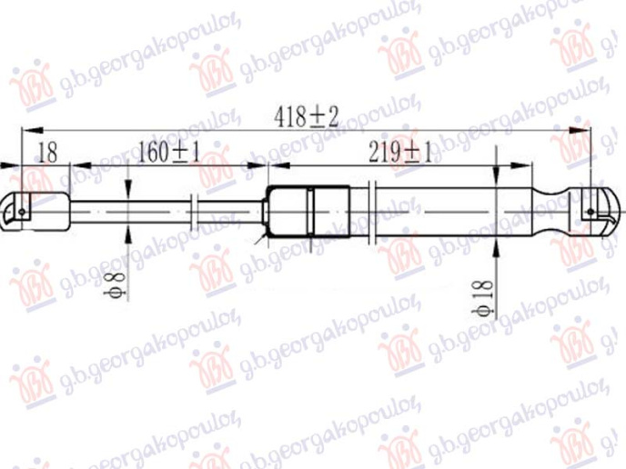 Piston me gaz për kofonon (418L-240N)