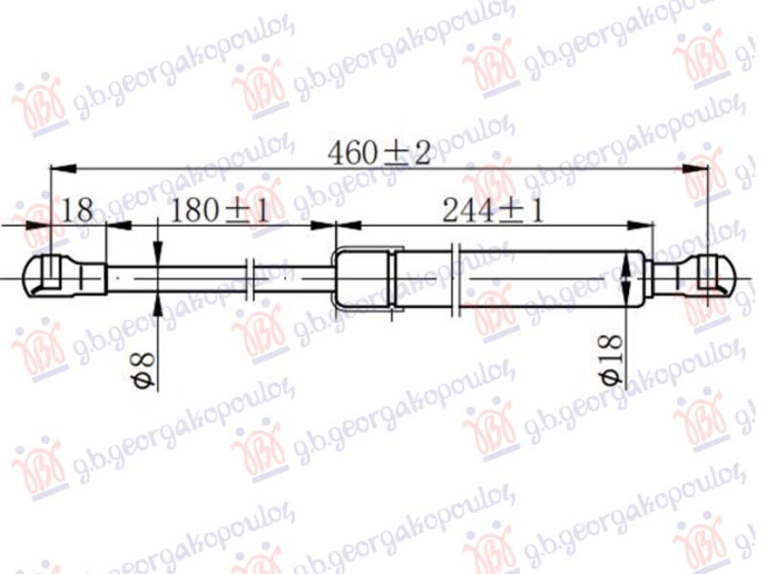 Piston me gaz për derën e bagazhit (457L-300N)