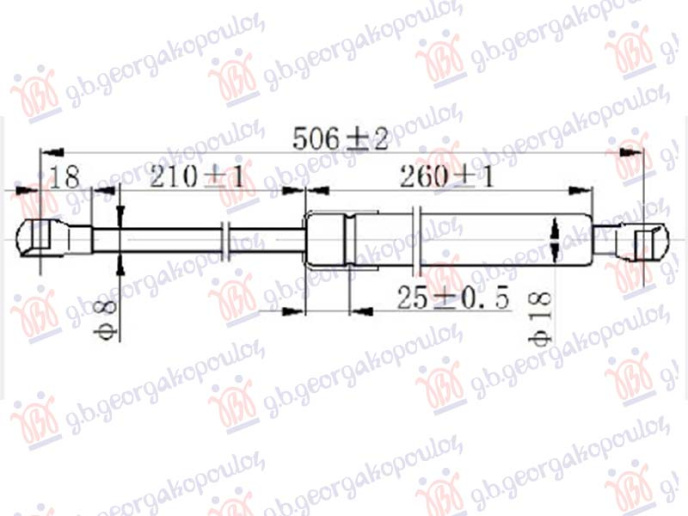 Piston me gaz për kofonon (506L-145N)