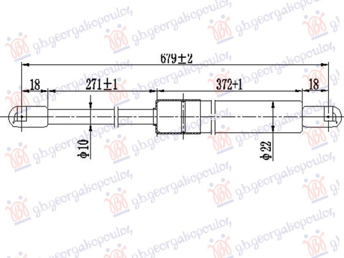 Piston me gaz për derën e bagazhit (680L-770N)