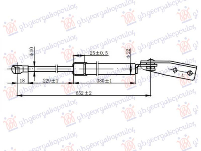 Piston me gaz për derën e bagazhit (652L-450N)