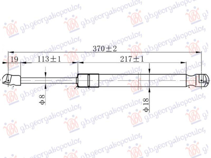 Piston me gaz për kofonon (370L-250N)
