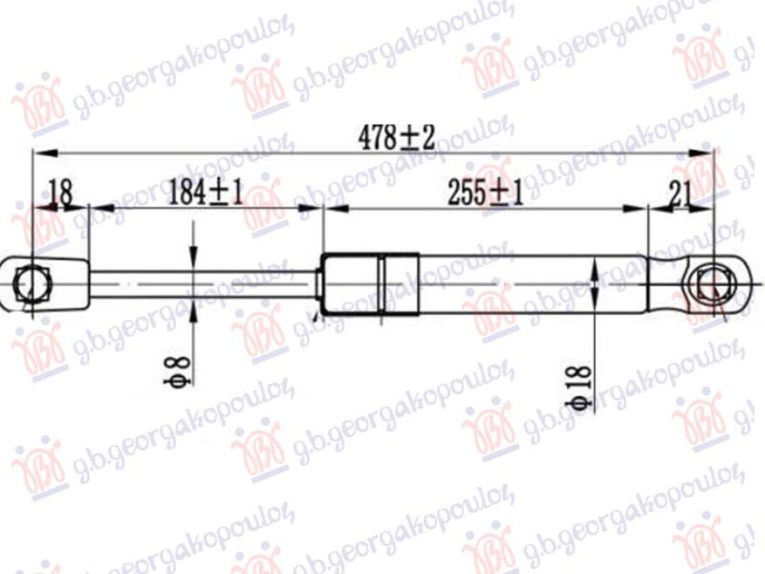 Piston me gaz për kofonon (479L-300N)