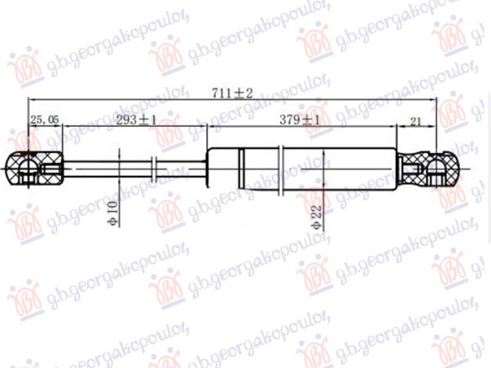 Piston me gaz për derën e bagazhit (712L-985N)