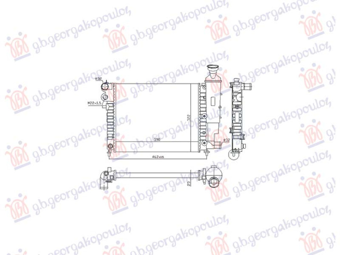 Radiator 1.0-1.1-1.4 benzinë manual (390x322) (NRF)