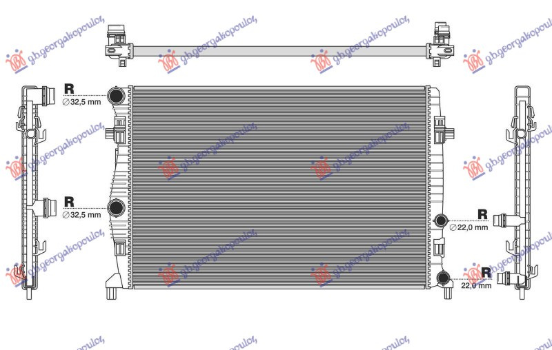 Radiator 1.0 TGI-1.0 TSI benzinë - 1.6 TDI DIESEL manual/automatik (650x439) (NRF)