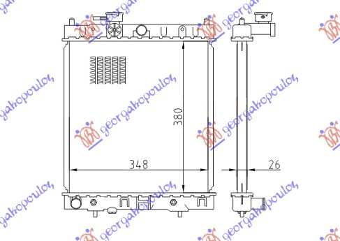 Radiator 1.0-1.3 benzinë automatik (380x360) (NRF)