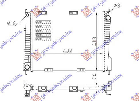 Radiator për motor 1.5 dizel (me/pa kondicioner) (49x41)