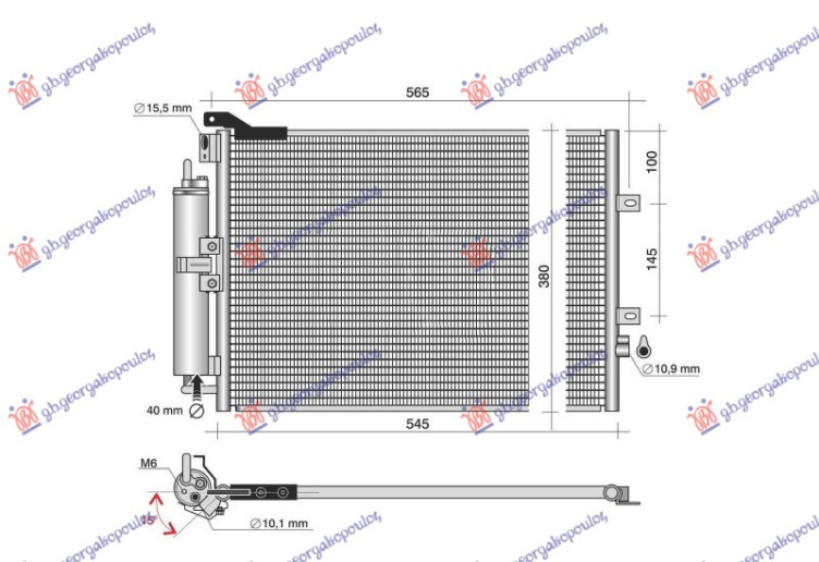 Radiator i kondicionerit benzinë (51x38)