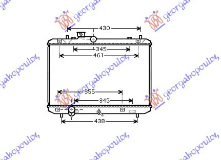 Radiator për motor 1.3-1.5i 16V (me/pa kondicioner) (37.5x55) (KOYO)