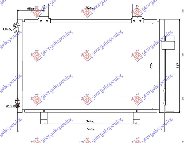 Radiator i kondicionerit benzinë/dizel (500x335x16)