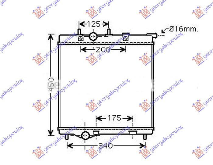 Radiator për motor 1,4-1.6 VTi (38x41,5x18)