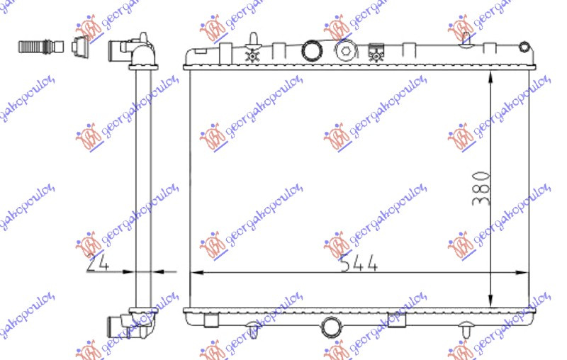 Radiator për motor benzinë/dizel (380x538)
