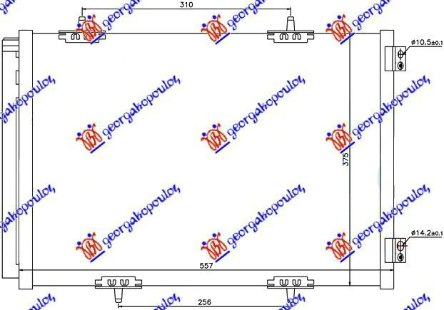 Radiator i kondicionerit benzinë/dizel (55.7x37,5)
