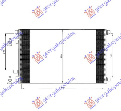 Radiator i kondicionerit benzinë - dizel (61.5x40)