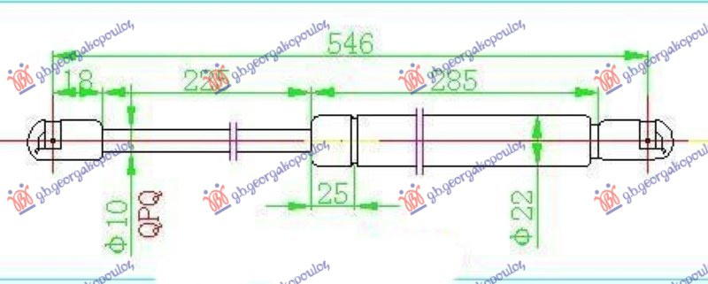 Amortizues (një) për derën e bagazhit karavan (546L-510N)