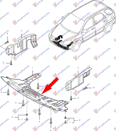 Mbrojtje/kapak nën motor i vogël benzinë