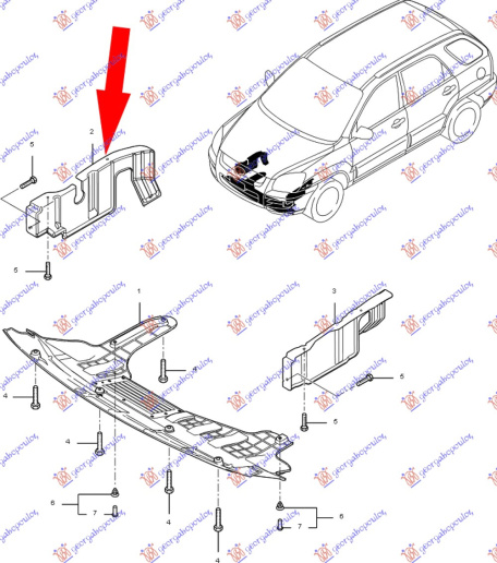 Mbrojtje/kapak nën motor