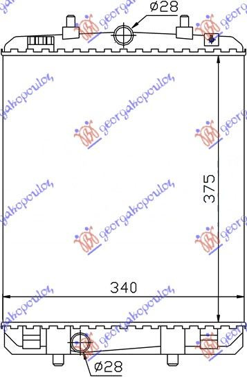 Radiator për motor 1,4 HDi (37,4x32,6x16)